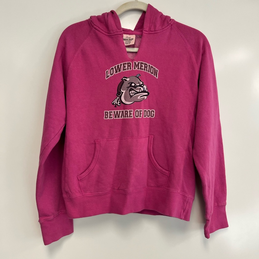 Lower Merion HS Aces Beware of the‎ Dog Pink Hooded Sweatshirt Sz. M